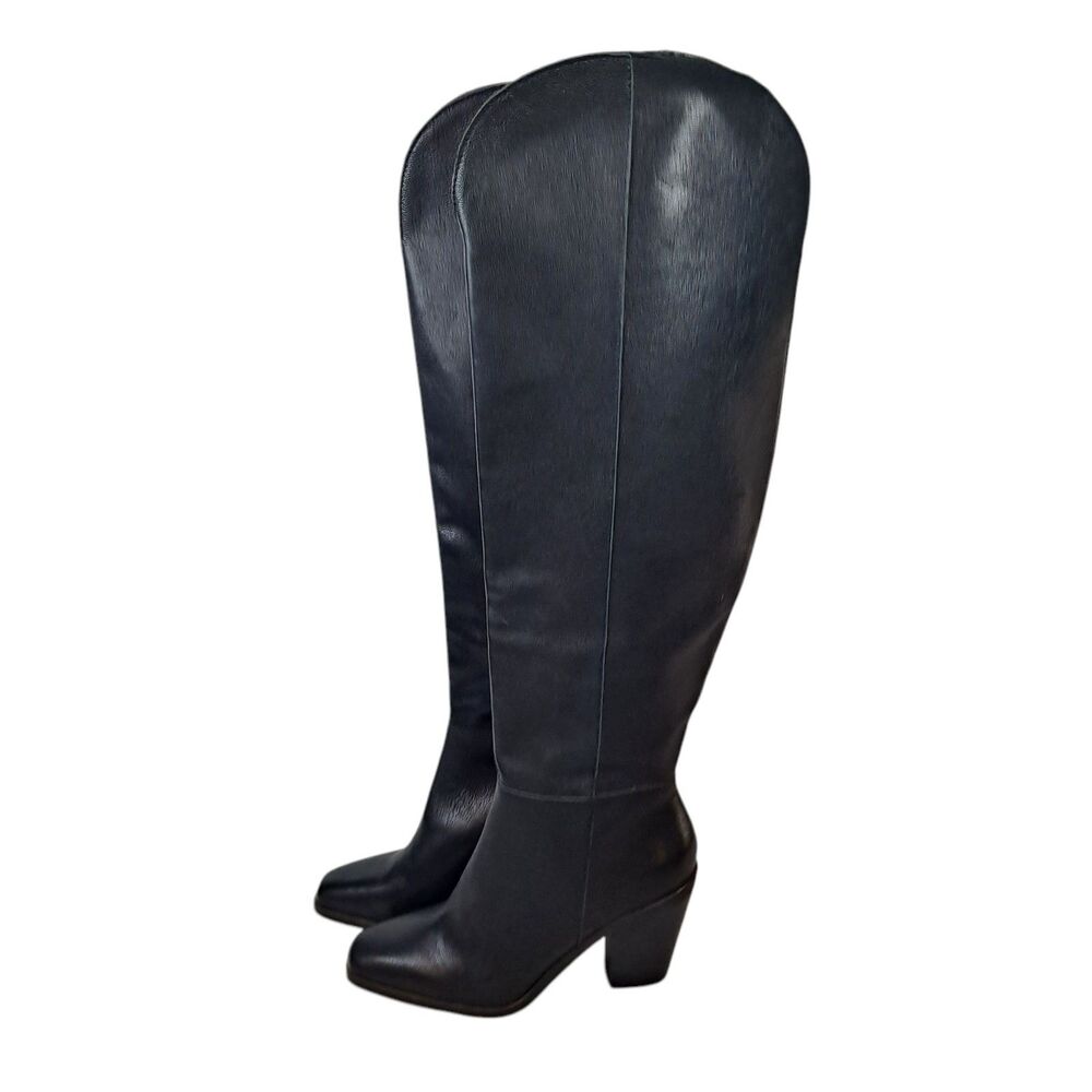 Jessica Simpson Women's Ravyn OTK Tall Boots Size 6M Black Leather Square Toe
